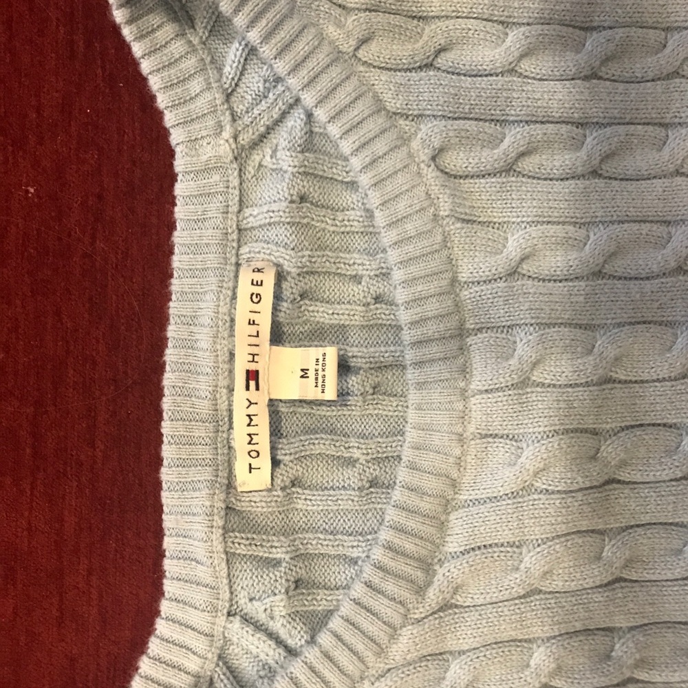 Light blue short sleeve ribbed sweater